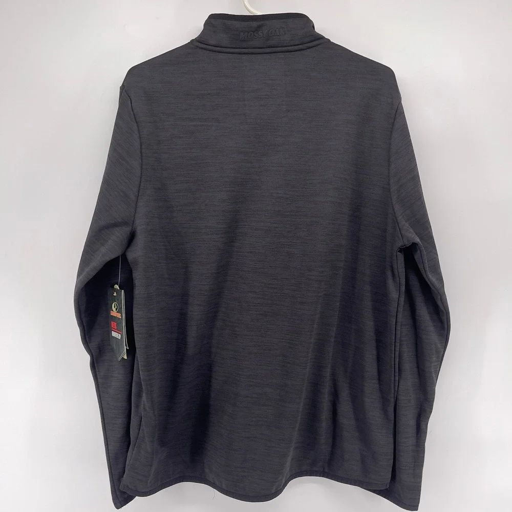 NEW Mossy Oak Quarter Zip Pullover Men's Gray Flex‎ Fabric Large